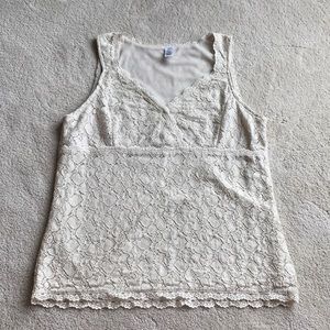 Merona Cream Lace Embroidered Tank Top